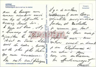 Avoriaz (Haute-Savoie) — Fantasmagoria da noite sobre a estação — Les Éditions Film Production — Verso