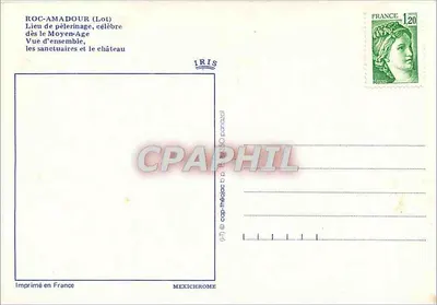 Rocamadour (Lot) — Miejsce pielgrzymkowe, sławne od średniowiecza, Ogólny widok, zamek — IRIS — Rewers