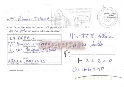 Transport i dostawa — ilustracja — La Poste, n° 356 000 DCDWINKS/05-99 — Rewers
