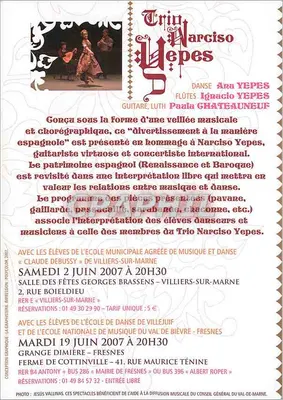 Trio Narciso Yepes — Recital de músicas e danças antigas espanholas — ADIAM 94 — Verso