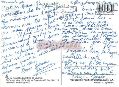 Widok z powietrza na Papeete — Tahiti i Moorea — Wydawnictwo Pacific Promotion Tahiti S.A. — Rewers