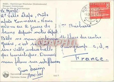Port na Rzecze Rhynie w Klein-Hüningen — widok na pomnik lotniczy — Rewers