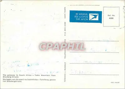 Montanha da Tabela — vista desde Bloubergstrand — ABC Press, n° 466 — Verso