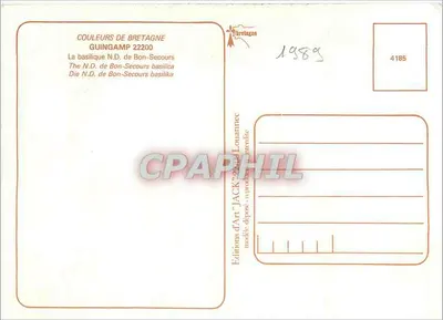 Guingamp — A basílica Nossa Senhora do Bom Socorro — Edições de Arte 'Jack' Louannec — Verso