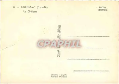 Guingamp (C.-du-N.) — O Castelo — Editor Gaby, Nantes — Verso