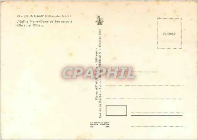 Guingamp — Chiesa di Nostra Signora del Buon Soccorso — XIX secolo e XVII secolo — Pierre Artaud - Editore HERBLAIN — Verso
