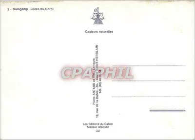 Guingamp — cidade histórica — Edições do Gabier — Verso
