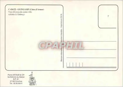 Guingamp — różne widoki centrum miasta — Pierre ARTAUD & Cie, nr 7 — Rewers