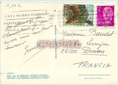 Notre Dame de Candelaria — patronne des Canaries — Wydawnictwo Waliencyjskie — Rewers