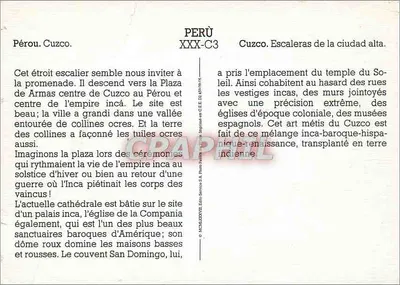 Cuzco — Schody miasta górnego — Édito Service S.A. (XXX-C3) — Rewers