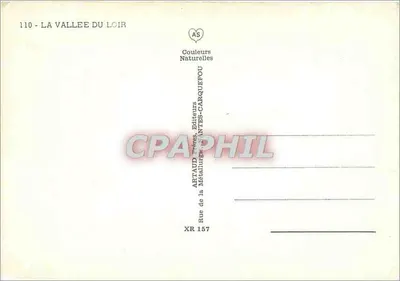A Valle do Loir — vista panorâmica de locais e vilas — editor ARTAUD, n° 110 — Verso