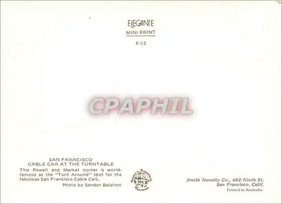 Powell e Market — canto do « Turn Around » — Smith Novelty Co. n° E-12 — Verso