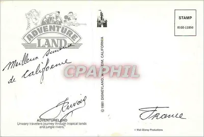 Adventure Land — Walt Disney World — editor Disney, n° 0100-11850 — Verso
