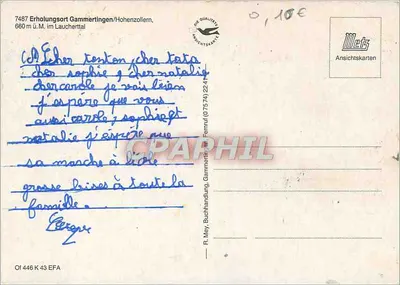 Gammertingen — vista panorâmica e Teufelstor — editor Metz, n° 446 K 43 EFA — Verso