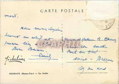 Hendaye (Basses-Pyrénées) — O Jardim — editor Cinq — Verso