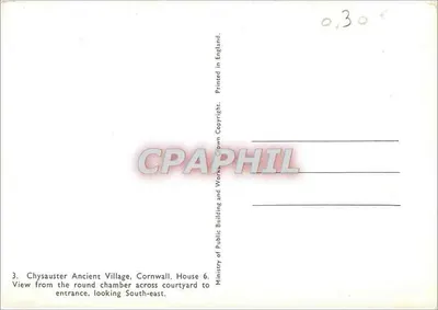 Vila Antiga de Chysauster — Cornualha, Inglaterra — Ministério dos Trabalhos Públicos e da Construção — Verso