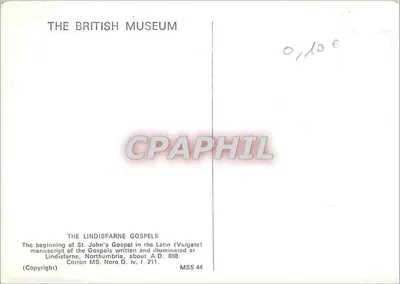 Início dos Evangelhos de São João — manuscrito de Lindisfarne — British Museum — Verso