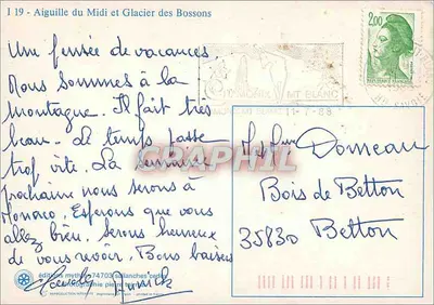 Aiguille du Midi i Glacier des Bossons — wydawnictwo mythèques, nr 19 — Rewers