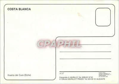 Ogród kapłana — Costa Blanca — Wydawnictwo Murillo y Prado, nr A 57 — Rewers