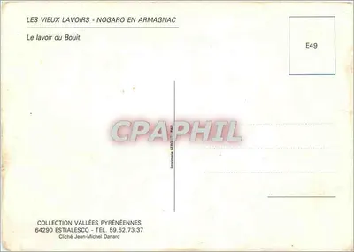Stare myjnie — Nogaro w Armagnac — Kolekcja Wzgórz Pyreńskich, n° E49 — Rewers