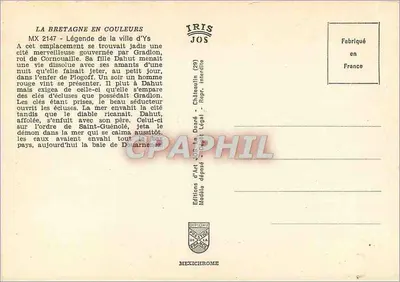 Lenda da cidade de Ys — Edições d'Art Jos — n° MX 2147 — Verso