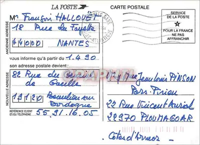 Mudei de endereço — editor desconhecido — Verso