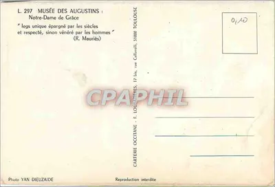 Onze Lieve Vrouw van de Genade — zittende beeldstatie met het Kind — Museum van de Augustijnen, Toulouse — Achterkant