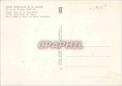 Kościół Najświętszej Maryi Panny z Salette — Paryż 15e — Wydawnictwo GAUD, Rivell-Maimetson — Rewers