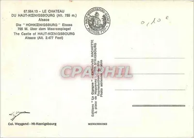 Zamek Haut-Kœnigsbourg — Alzacja — Wydawnictwo Hachette — Rewers