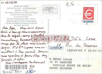 Wysokie Kœnigsbourg — Zamek — Images de France — Rewers