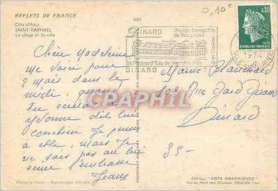 Plaża Saint-Raphaël — Côte d'Azur — Éditions Arts Graphiques — Rewers