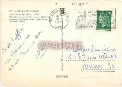 Aigues-Mortes (Gard) — Widok z lotu ptaka na Miasto — Éditions Naturelles — Rewers