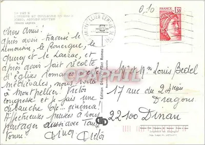 Aigues Mortes — vista panorâmica com castelo e torre — Edição DINO, n° 443 — Verso
