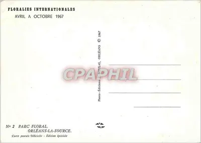 Floralny Park w Orléans — wydarzenie kwiatowe — wydanie specjalne — Rewers
