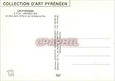 Stary most (XII wiek) nad Gavem du Pau — Orthez (64) — Wydawnictwo Sztuki Pyrenées — Rewers
