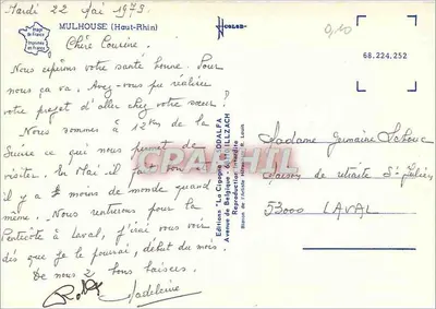 Mulhouse — widok panoramiczny — Éditions La Cigogne — Rewers