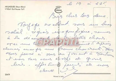 Mulhouse (Haut-Rhin) — Hotel Guillaume Tell — Wydawnictwo Ordia — Rewers