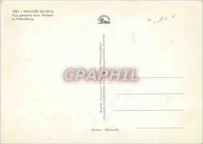Munster (Ht-Rhin) — Ogólny widok z Haslach i Hohrodberg — Société Alsacienne d'Édition Photographique, Colmar-Ingolsheim — Rewers