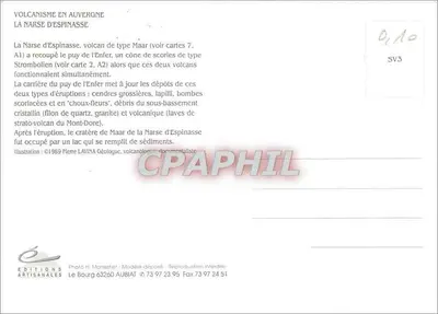 La Narse d'Espinasse — Um Maar ao encontro de um Puy de l'Enfer — Éditions Artisanales, SV3 — Verso
