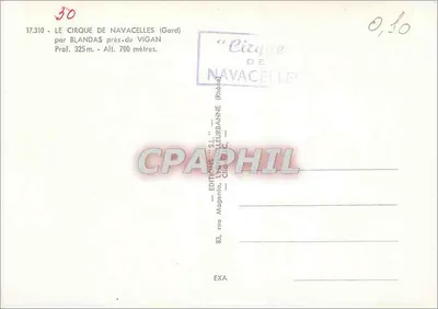 O Circo de Navacelles — perto de Vigan — Edições 'S.L.' Magenne — Verso