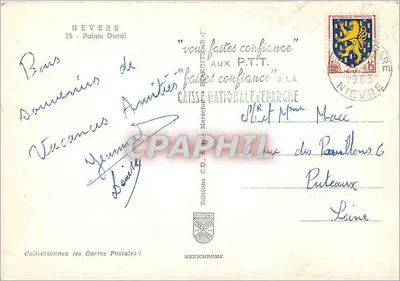 Nevers - Ducal Paleis — Uitgave MEXICHROME, n° 15 — Achterkant
