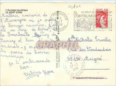 Le Mont-Dore — Mont Sancy, Puy de Sancy, Grande Cascade — Toeristisch in Auvergne — Achterkant