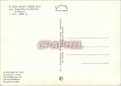 As Agulhas do Diabo — Mont Dore (63) — Editor Elcécé — Verso