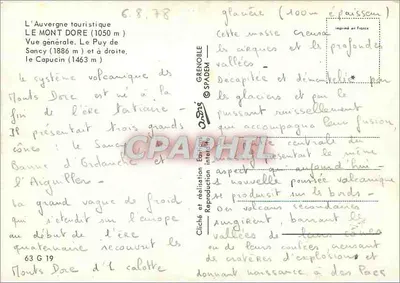 Le Mont-Dore — vista geral dos montes — editor Grenoble — Verso