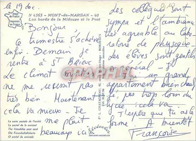Brzegi rzeki Midouze i most — Elcée — N° 4565 — Rewers