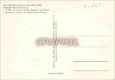 Saumur — Zamek Loary i katedra św. Piotra — Wydawnictwo Valoire — Rewers
