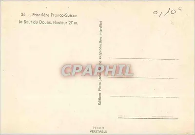 Skok rzeki Doubs — granica francusko-szwajcarska — Wydawnictwo Janin-Maiche — Rewers