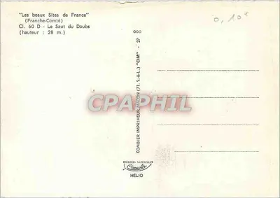 O Salto do Doubs — Franche-Comté — editor C.I.M. — Verso