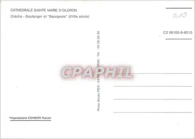 Nascer do Senhor — Padeiro e burguês (século XVII) — Cathédrale Sainte Marie d'Oloron — Impressions COMBISIER Macon — Verso