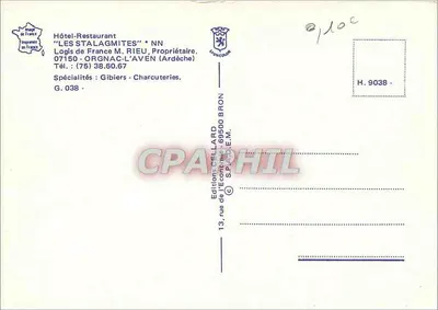 Orgnac l'Aven — Hotel « Les Stalagmites » — Wydawnictwo Cellard — Rewers